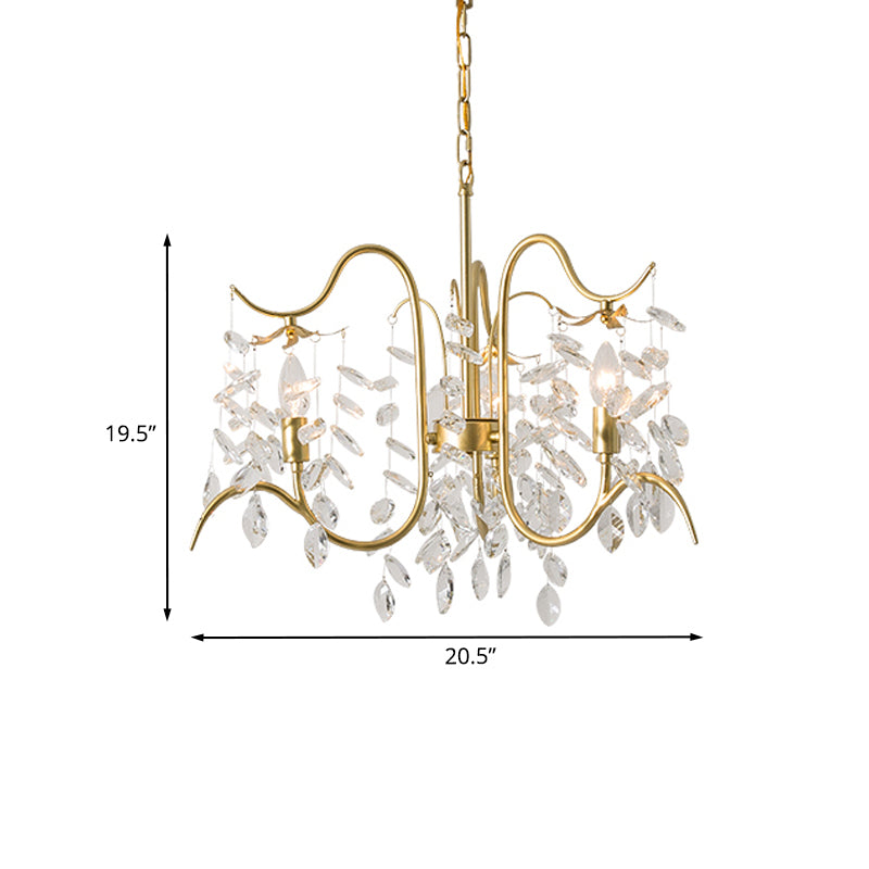 Lampadario a sfacciata sfaccettata a sfrontata lampada a sospensione minimalista a 3 teste in oro