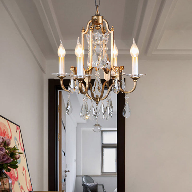 Boule à facettes Fouet-bronze plafond lustre conception de bougies 4-Bulb Classic Suspension Pendant Light