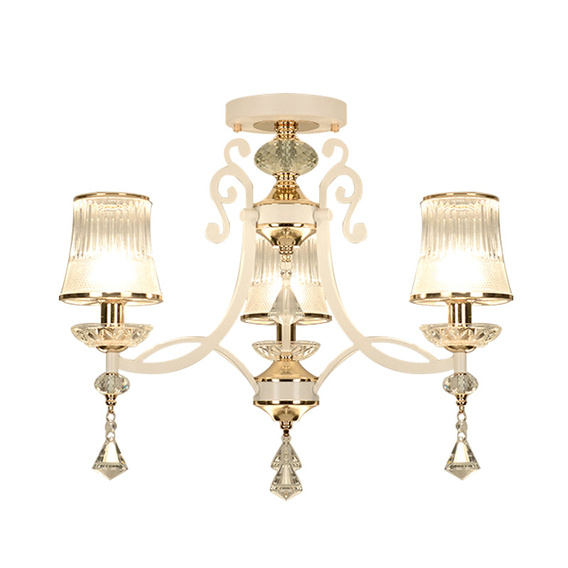 Wirbelnde bewaffnete Küchenanhänger Kronleuchter minimalistischer Kristall Regentrop 3 Lichter Schwarz/Weiß -Federung mit Schatten