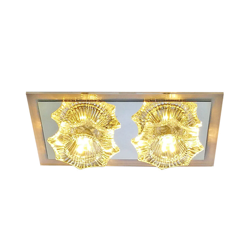 DEL Factures claires Verre de verre transparent Couloir Simple Octagon Couloir d'ébullition Fixation du plafond