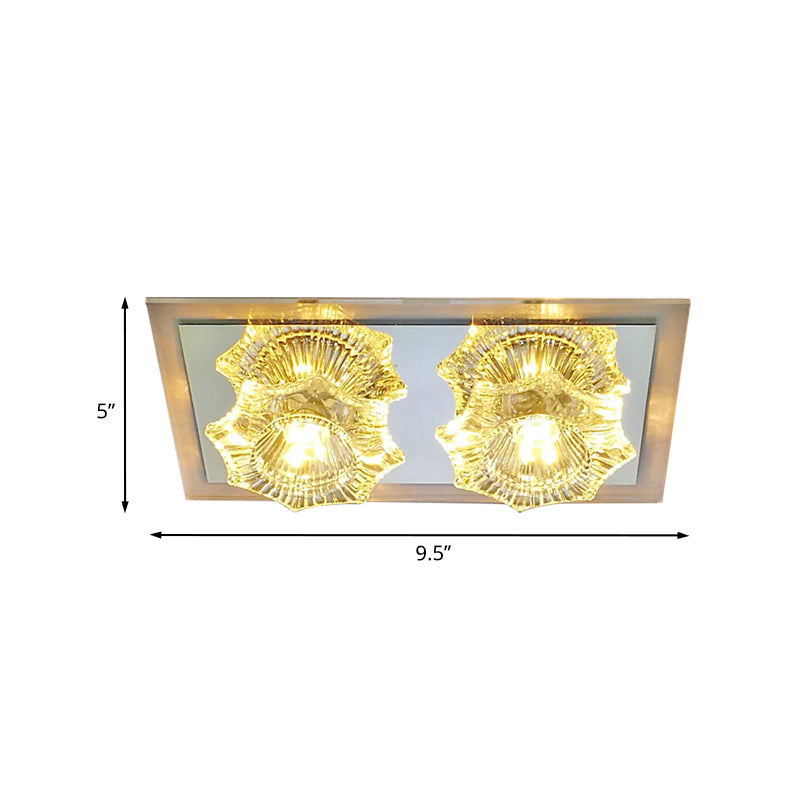 DEL Factures claires Verre de verre transparent Couloir Simple Octagon Couloir d'ébullition Fixation du plafond