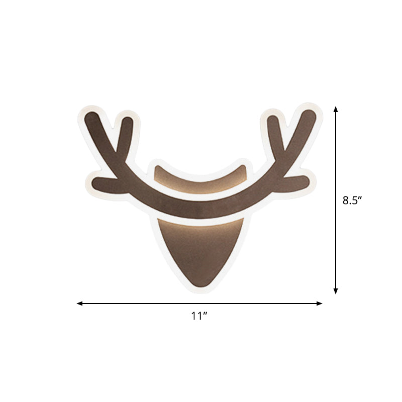 Noordse LED spoeling Mount Mount Wall SCONCE Licht Koffie Hartvorm/Zwart Wifi/Coffee Elk Head Wall Mount Lamp met acrylschaduw