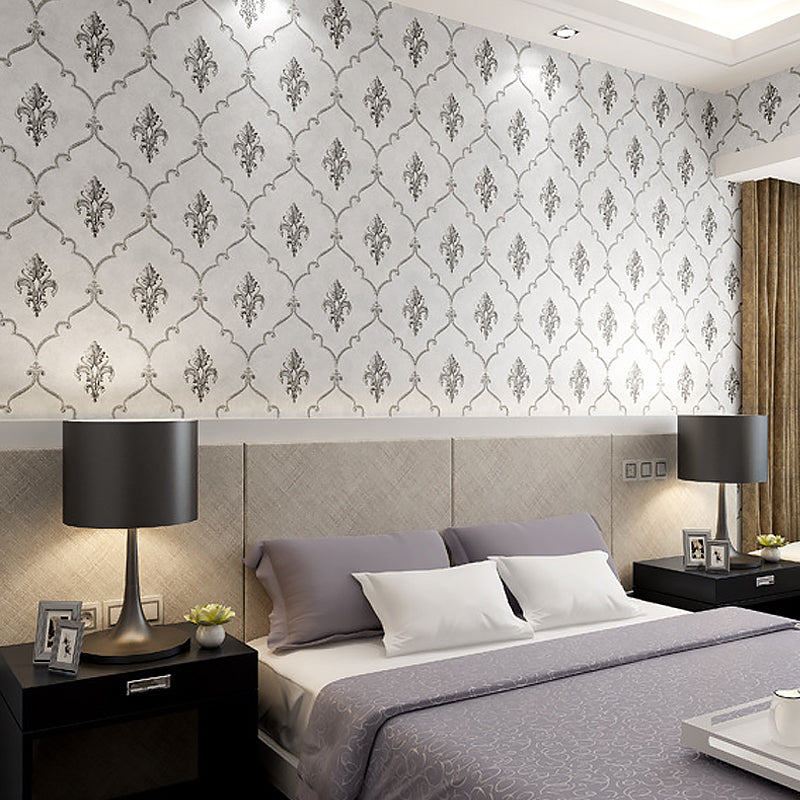 20.5"W x 33'L Scandinavian Simple Damasque Non-Pasted Wallpaper in Natural Color