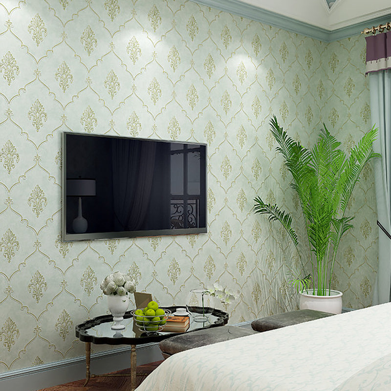 20.5"W x 33'L Scandinavian Simple Damasque Non-Pasted Wallpaper in Natural Color