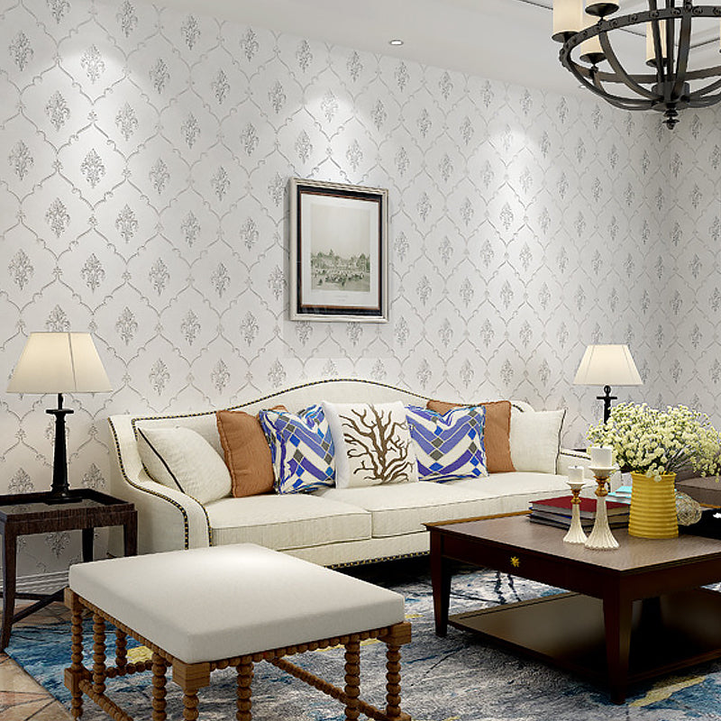 20.5"W x 33'L Scandinavian Simple Damasque Non-Pasted Wallpaper in Natural Color