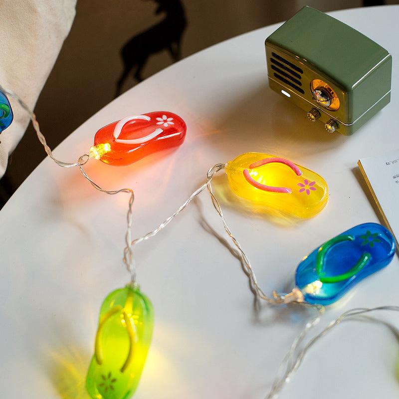 Minimalist Flip-Flops String Light Plastic 3M 20-Head Bar LED Christmas Lamp in Red-Yellow-Blue-Green