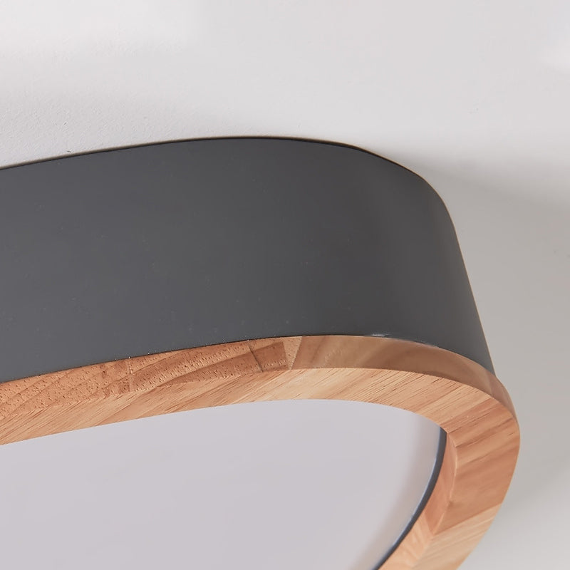 Preciosa lámpara de techo empotrada en forma de lágrima, accesorio de techo LED de madera y acrílico para dormitorio de niños