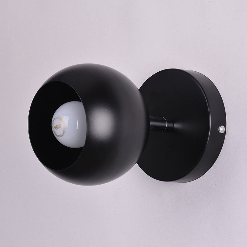 Metálico Negro Negro Ilumina de pared Sombra 1 Lámpara de pared industrial retro para dormitorio