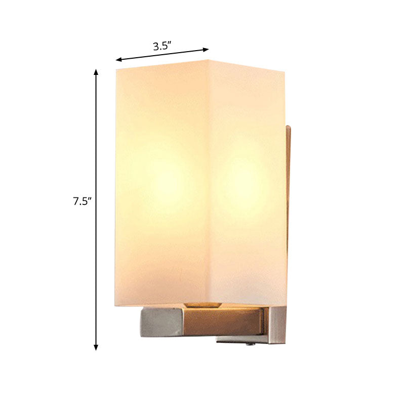 RECTANGE MUR CONCE LETURE ombre en verre moderne 1 lampe murale légère en finition chromée