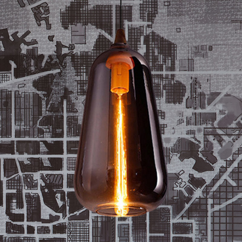 Wereldwijde/kalebas/ellips hanglamp eigentijdse rokerige/barnsteen/wit glas 1 lichte eetkamer hangende plafondlamp