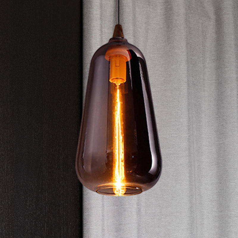 Wereldwijde/kalebas/ellips hanglamp eigentijdse rokerige/barnsteen/wit glas 1 lichte eetkamer hangende plafondlamp