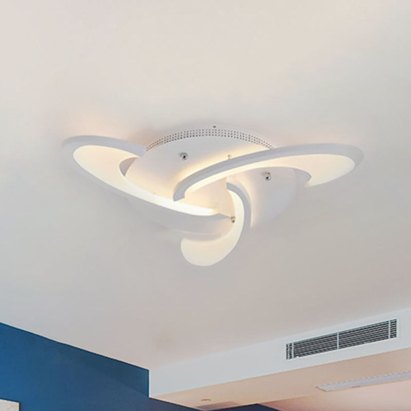 Windmill Flush Ceiling Light Fixture Modern Acrylic 3/6/12-Light Living Room Flushmount Lighting in Warm/White/Natural Light
