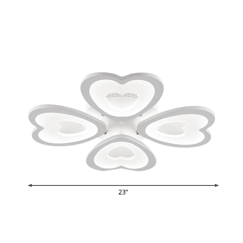 Montage de plafond moderne 4/6-6 avec une teinte acrylique coeur blanc lampe à chasse d'eau chaude / blanche / naturel