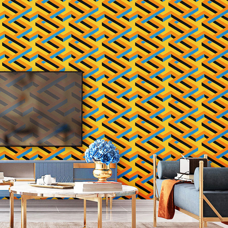 3D-Farbblock-Wandkunst in natürlicher Gips-Tapetenrolle für Heimdekoration, 33' x 20,5"