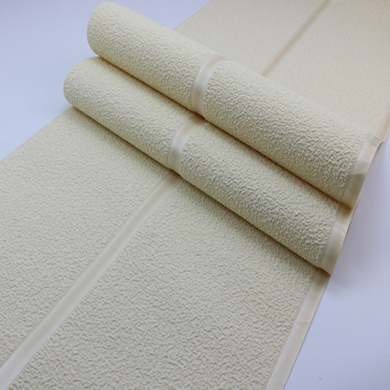Minimalistische Wanddekoration mit horizontalen Streifen in natürlicher Flockstoff-Tapete für Schlafzimmer, 33' x 20,5"