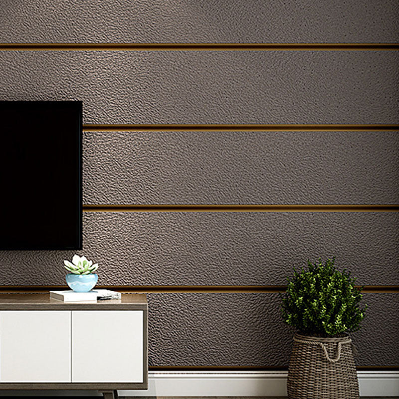 Minimalistische Wanddekoration mit horizontalen Streifen in natürlicher Flockstoff-Tapete für Schlafzimmer, 33' x 20,5"