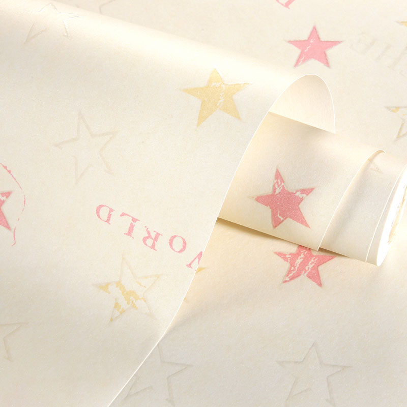 Natural Color Contemporary Wall Art 20.5 in x 31 ft Star Wallpaper Roll for Boy's or Girl's Bedroom