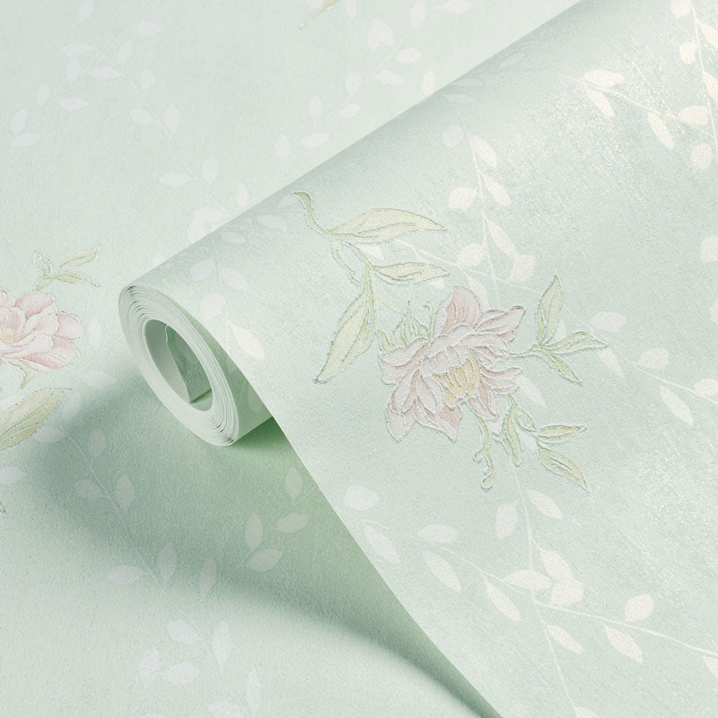Dense Flower Design Wallpaper Roll for Living Room Decor, Pastel Color, 31 ft. x 20.5 in