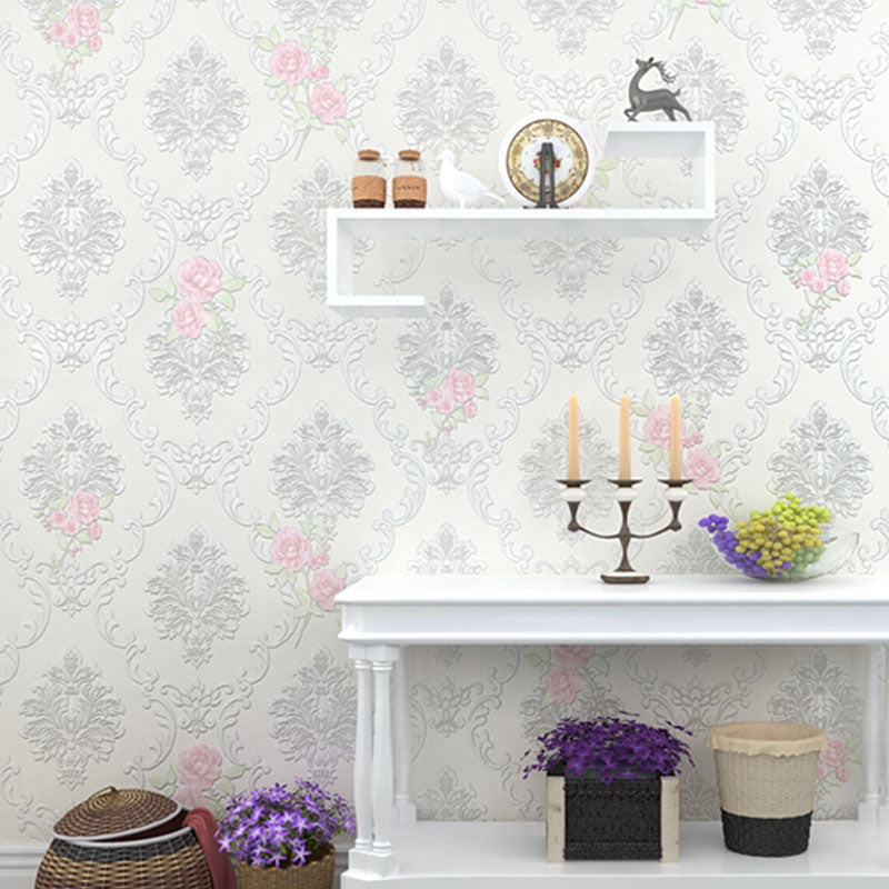 Revêtement mural en forme de fleurs de jardin en papier peint non tissé de couleur douce pour la décoration de la maison, 31' par 20,5"