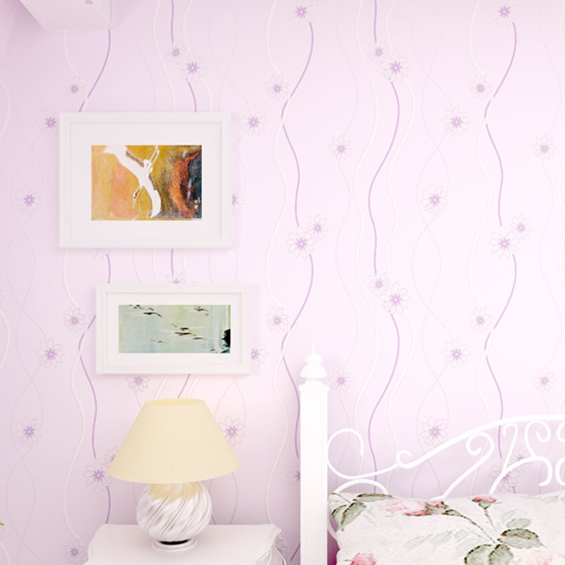 Zeitgenössische Wanddekoration mit Blumenmuster in natürlichen Farben, Tapetenrolle für Mädchenschlafzimmer, 33' L x 20,5" B