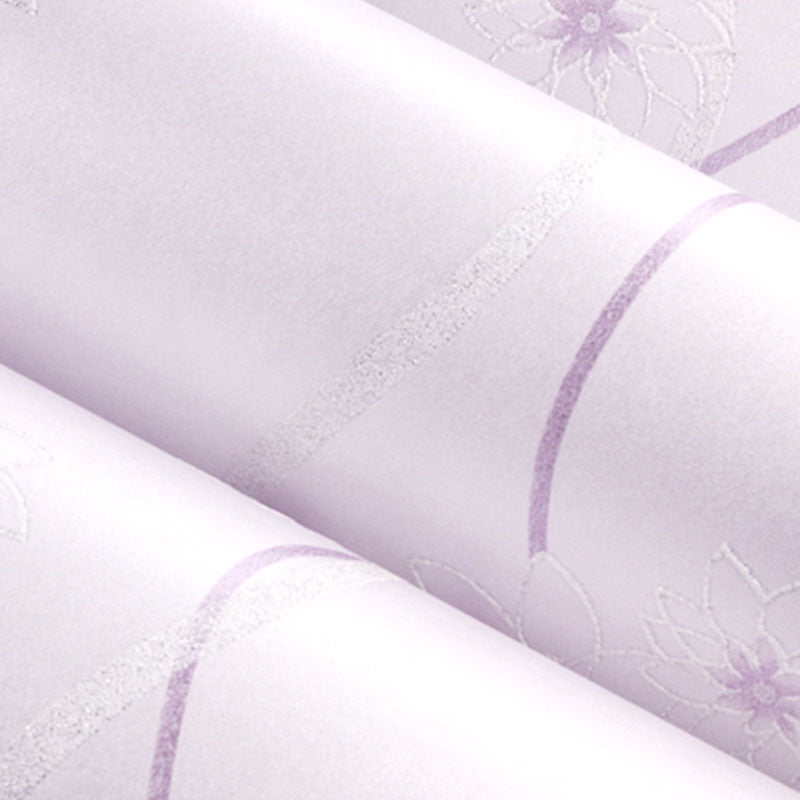 Contemporary Floral Design Wall Decor in Natural Color Girl's Bedroom Wallpaper Roll, 33'L x 20.5"W