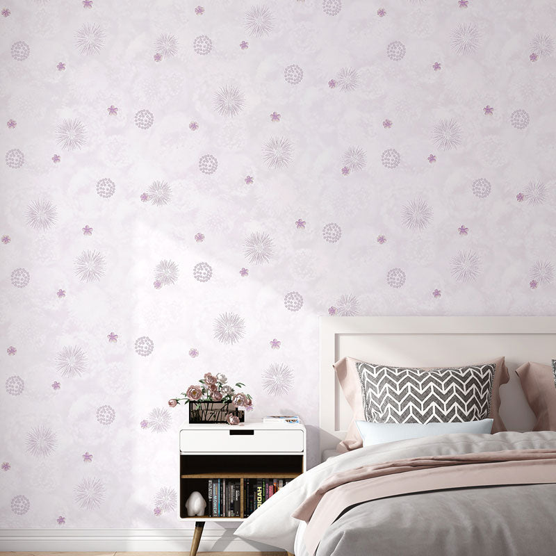 Minimalistische Blumen- und Löwenzahn-Tapete für Akzentwand, 57,1 Quadratfuß. Wanddekoration in Pastellfarben