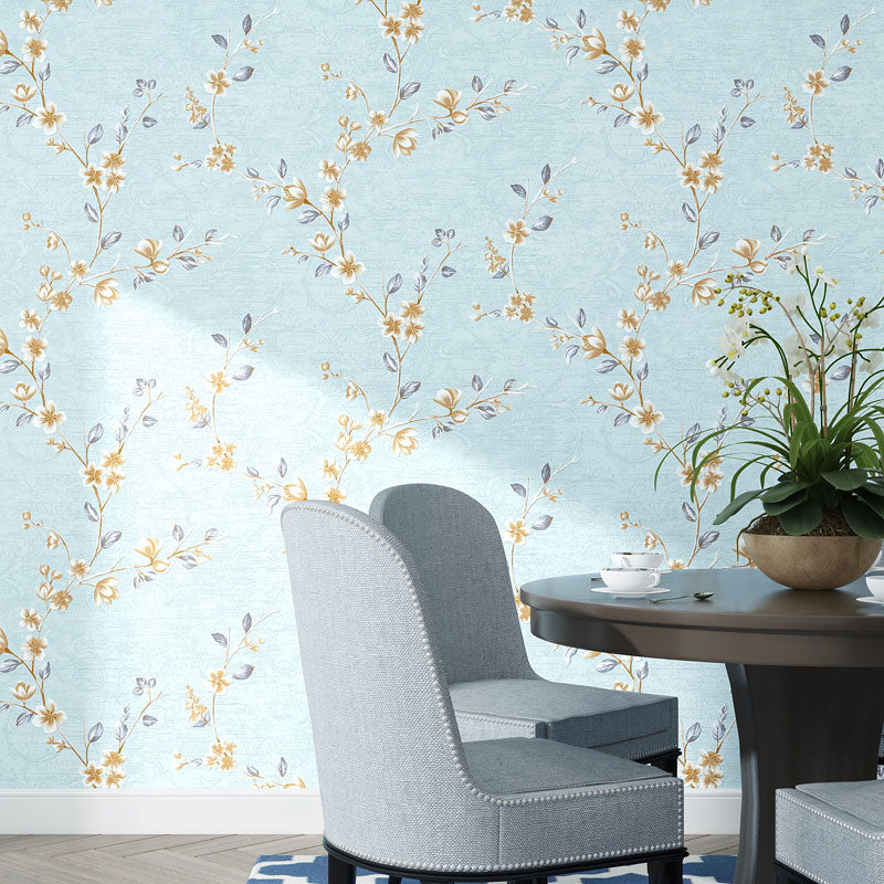 33' x 20,5" ländliche Tapetenrolle für Wohnzimmerdekoration mit Blumenmuster in neutraler Farbe