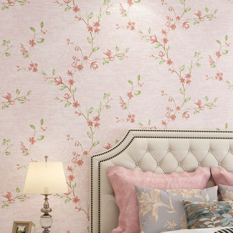 33' x 20,5" ländliche Tapetenrolle für Wohnzimmerdekoration mit Blumenmuster in neutraler Farbe