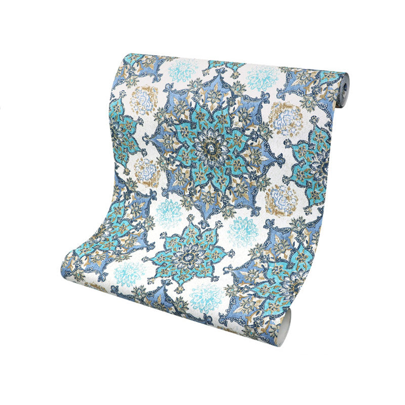 Stain-Resistant Blossoms Wallpaper Non-Woven Material Traditional Wall Covering for Dining Room