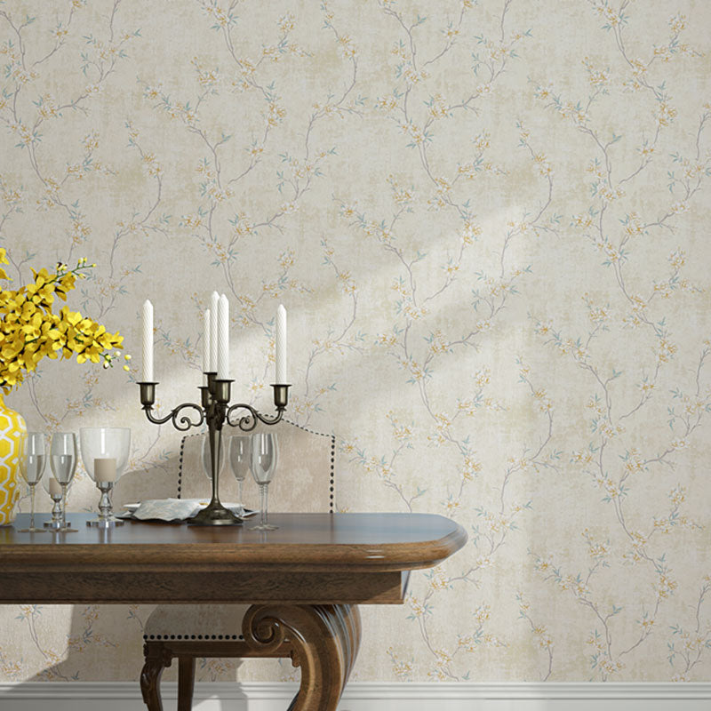 Papier peint à motif Floral entrelacé, pour décoration de chambre à coucher, Art mural végétal de couleur naturelle, résistant aux taches