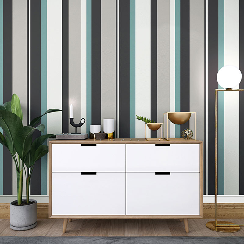 Brede verticale streep wandbekleding voor huisdecoratie in neutrale kleuren, 33'L x 20,5"W
