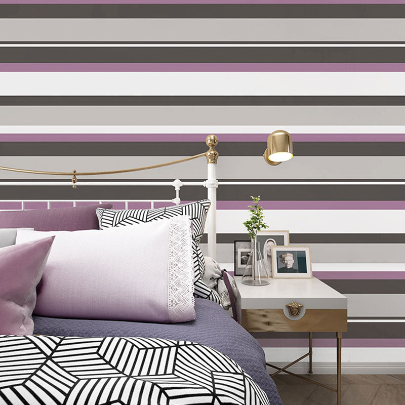 Brede verticale streep wandbekleding voor huisdecoratie in neutrale kleuren, 33'L x 20,5"W