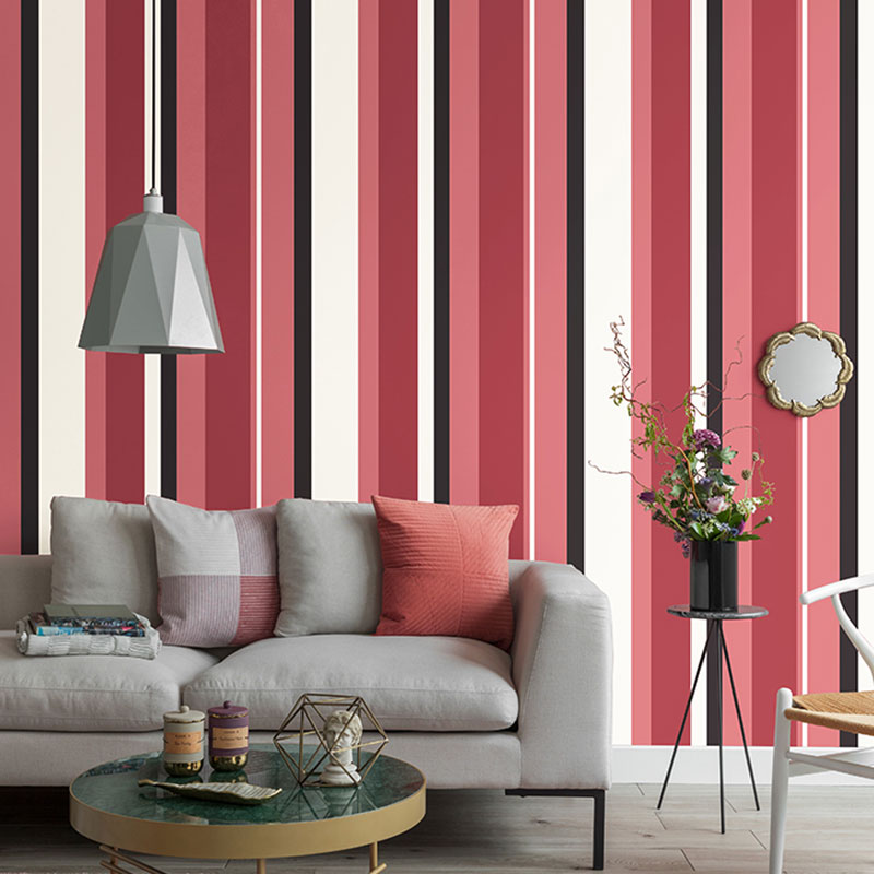 Brede verticale streep wandbekleding voor huisdecoratie in neutrale kleuren, 33'L x 20,5"W