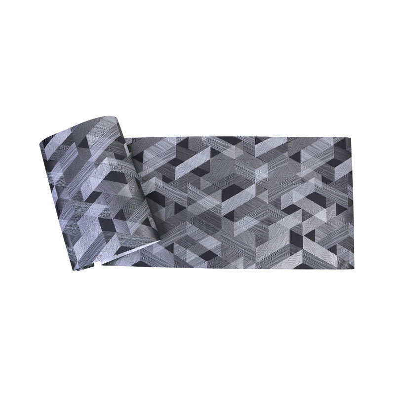 Stain-Resistant Geometries Wall Art Non-Woven Fabric Wallpaper in Dark Color for Accent Wall