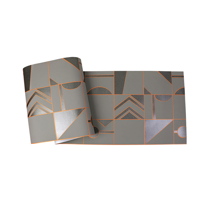 Modern Rectangle and Grid Wallpaper for Accent Wall, Natural Color, 20.5-inch x 33-foot