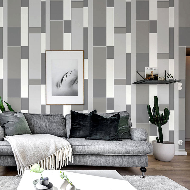 20,5" x 33' moderne Tapetenrolle für die Heimdekoration mit Streifen- und Geometriedesign in neutraler Farbe