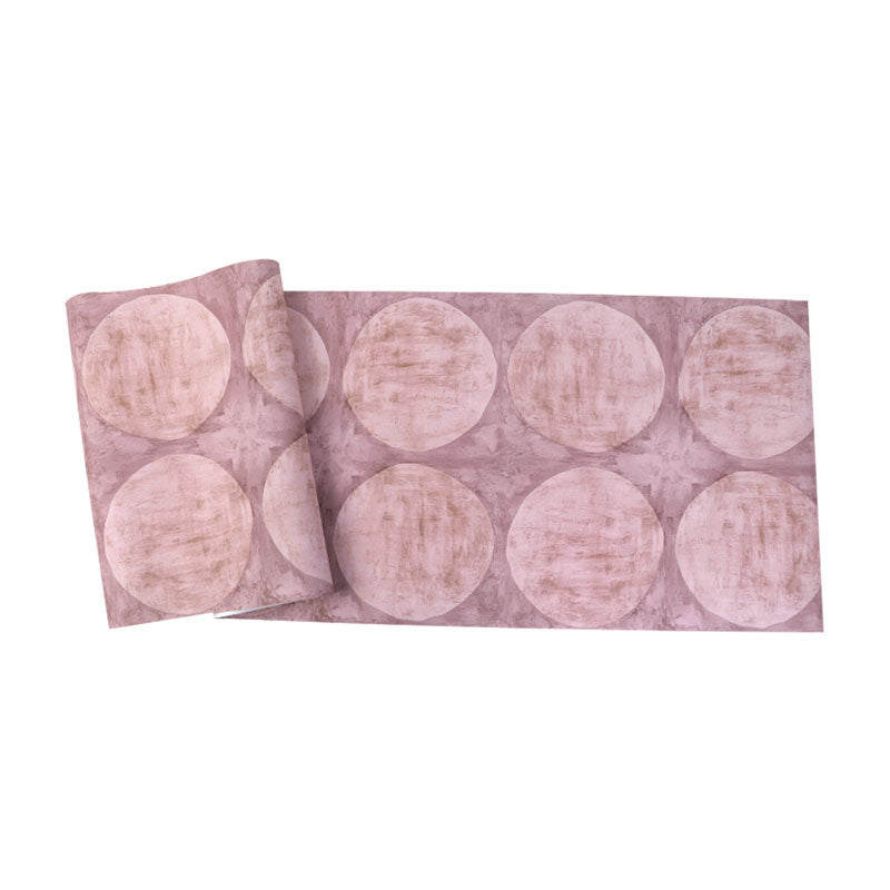 Pastel Color Contemporary Wall Art 20.5 in x 33 ft Round Wallpaper Roll for Coffee Shop Decoration