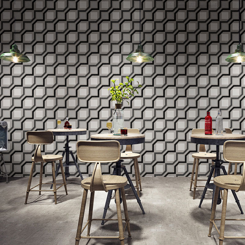 Harlequin en Grid Wall Art in neutraal kleurenvinylbehang voor woondecoratie, 20,5"W x 33'L