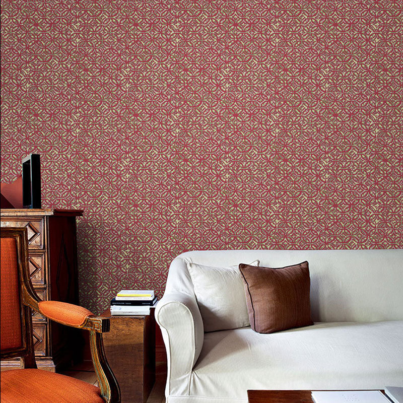 Light Color Geometries Wallpaper Roll Stain-Resistant Wall Covering for Bathroom Decor