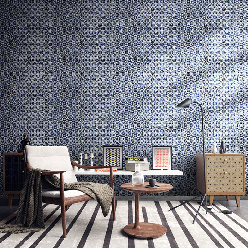 Lichte kleurgeometrieën behangrol, vlekbestendige wandbekleding voor badkamerdecoratie