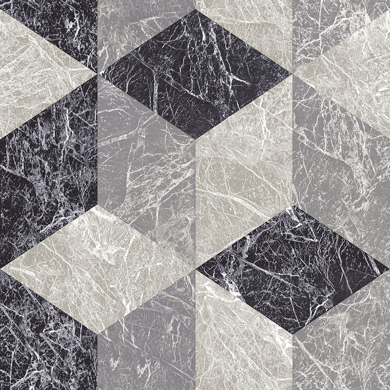 Harlequin Wall Covering for Coffee Shop Harlequin and Grid Wallpaper in Pastel Grey, Stain-Resistant