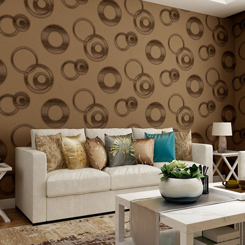 Zachte kleur eenvoudige wanddecoratie 33' x 20,5" cirkel vinyl behangrol voor woonkamer, niet-geplakt