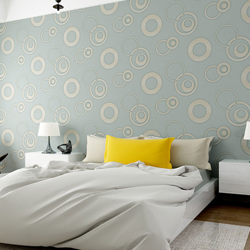 Zachte kleur eenvoudige wanddecoratie 33' x 20,5" cirkel vinyl behangrol voor woonkamer, niet-geplakt
