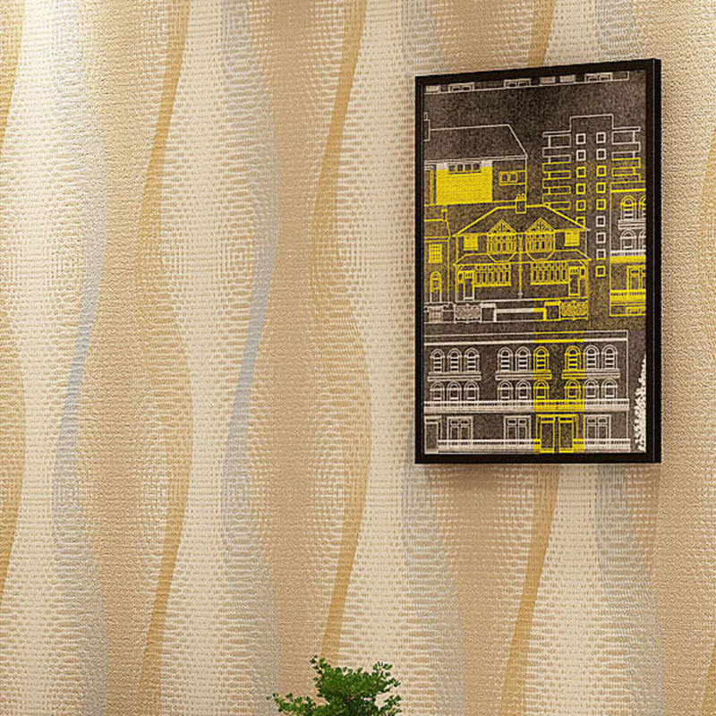 Waterproof Waving Stripes Wallpaper Roll 20.5" by 33' Contemporary Wall Art for Bedroom Decoration