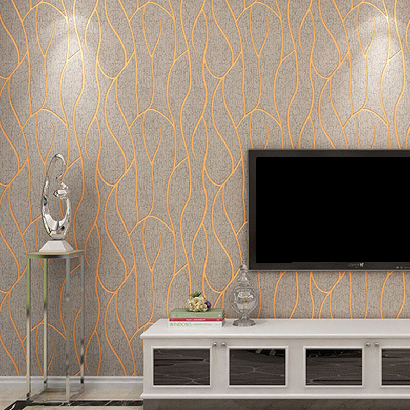 Simple Waving Stripes Wallpaper Roll for Accent Wall Abstract Wall Art, Non-Pasted, 20.5 in x 33 ft