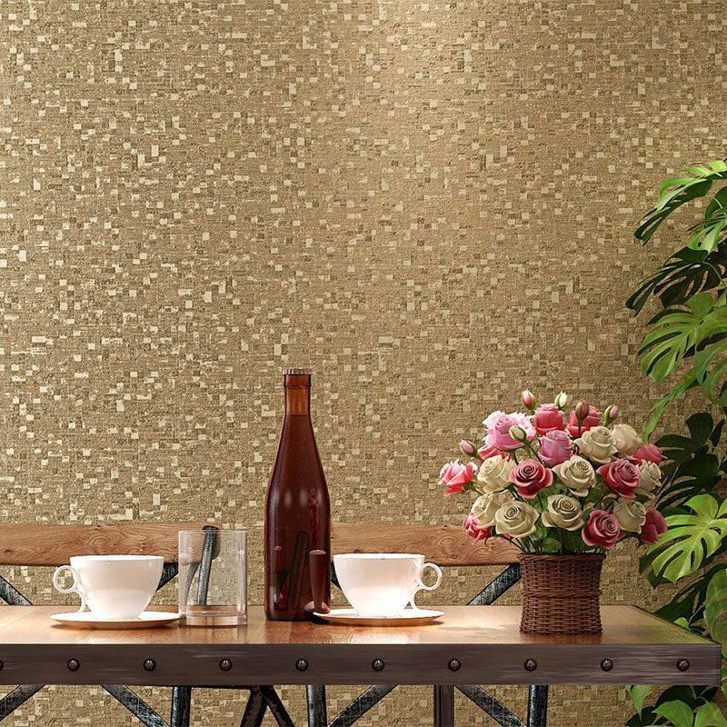 Grid Wallpaper Roll for Accent Wall in Dark Brown, Non-Pasted, 20.5-inch x 31-foot