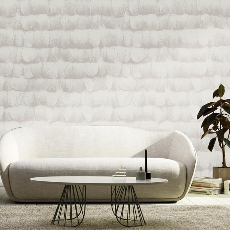 Moisture-Resistant Feather Wall Covering 57.1 sq ft. Minimalist Wallpaper Roll for Accent Wall