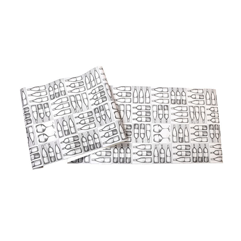 Weinflaschen-Tapetenrolle für Coffee-Shop-Dekor in Naturfarbe, 20,5" B x 33' L