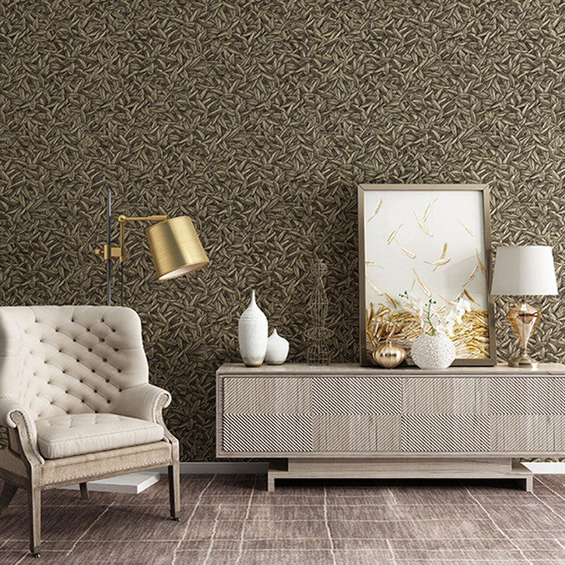 Stain-Resistant Autumn Leaves Wallpaper Nordic Wall Art for Guest Room Decor, Non-Pasted