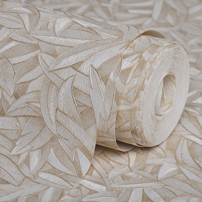 Stain-Resistant Autumn Leaves Wallpaper Nordic Wall Art for Guest Room Decor, Non-Pasted